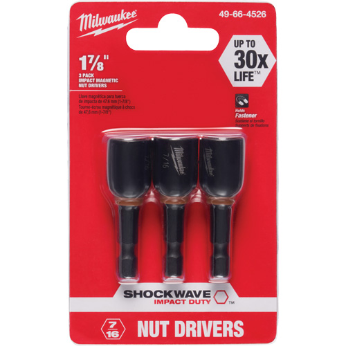 Milwaukee 49-66-4526 Shockwave Impact Duty Magnetic Nut Driver, 7/16" Drive Size, 1-7/8" Length