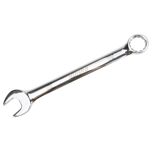 Aurora Tools TYK610 Combination Wrench, 12 Point, 7/8", Chrome Finish