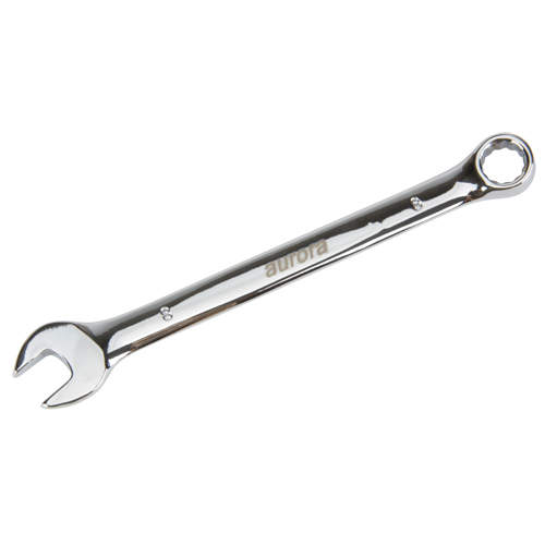 Aurora Tools TYK618 Combination Wrench, 12 Point, 8 mm, Chrome Finish