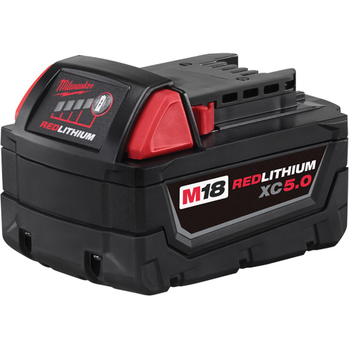 Milwaukee 48-11-1850 M18 Redlithium XC5.0 Extended Capacity Battery Pack, Lithium-Ion, 18 V, 5 A