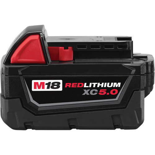Milwaukee 48-11-1850 M18 Redlithium XC5.0 Extended Capacity Battery Pack, Lithium-Ion, 18 V, 5 A