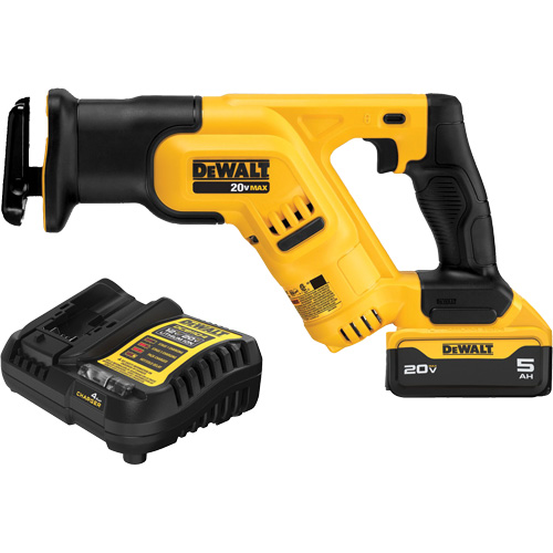 DEWALT DCS387P1 Ensemble scie alternative compact, 20 V, Lithium-ion Bloc-pile, 0-2900 coups/min