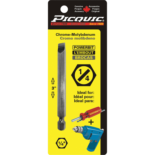 Picquic 88114 Embout, Fente, Embout 1/4", Prise 1/4", Longueur 3"