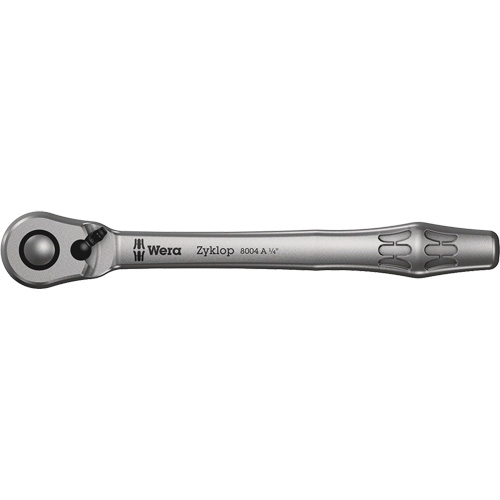 Wera Tools 5004004001 Zyklop Metal 1/4 Metal Ratchet with switch lever, 1/4" Drive, Plain Handle