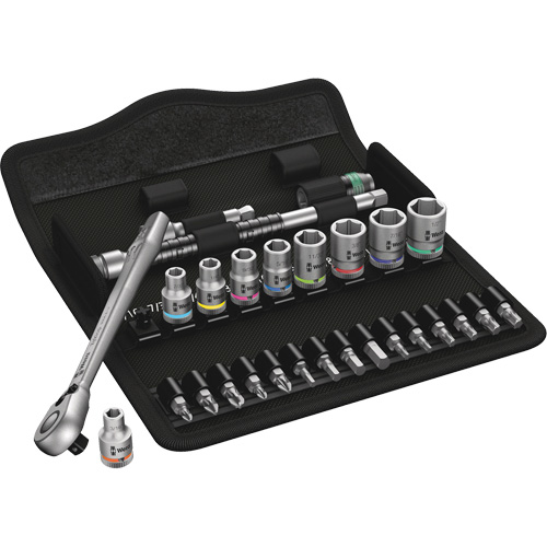 Wera Tools 5004021001 Zyklop Imperial Metal Ratchet with Switch Lever Set, 28 Pcs, 1/4" Drive Size