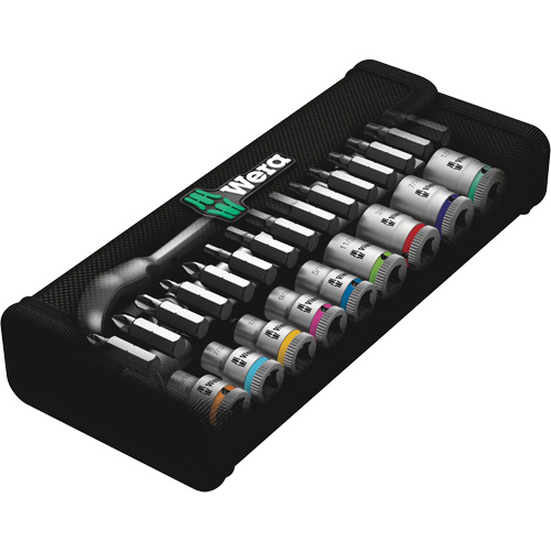 Wera Tools 5004021001 Zyklop Imperial Metal Ratchet with Switch Lever Set, 28 Pcs, 1/4" Drive Size