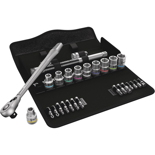 Wera Tools 05004078001 Jeu de rochet m&eacute;trique en m&eacute;tal Zyklop a/interrupteur &agrave; levier, 29 Mcx, Prise de 1/2"