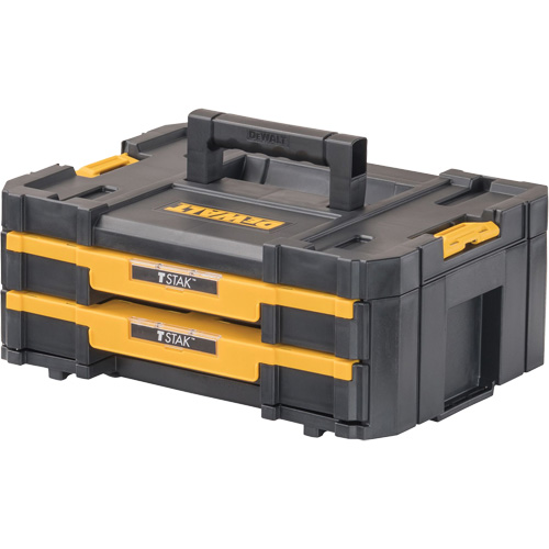 DEWALT DWST17804 Coffre &agrave; outils avec tiroirs doubles peu profonds TSTAK IV, 16-1/4" x 12-1/4" x 6-3/8", Noir