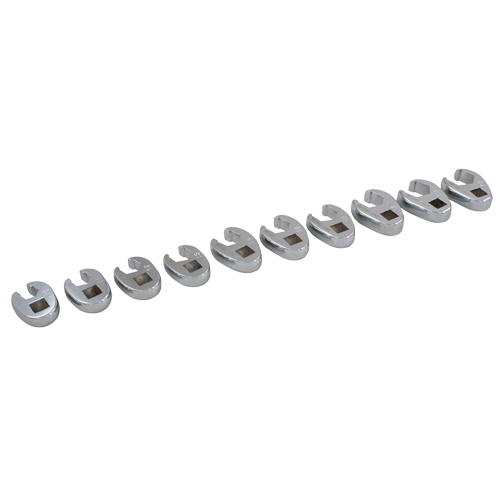 Gray Tools 63910 Wrench Set, Crowfoot, 10 Pieces, Metric