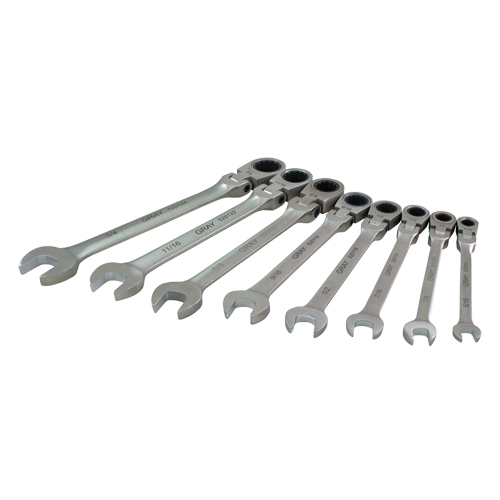 Gray Tools 59808A Jeu de cl&eacute;s, Combinaison, 8 morceaux, Imp&eacute;rial