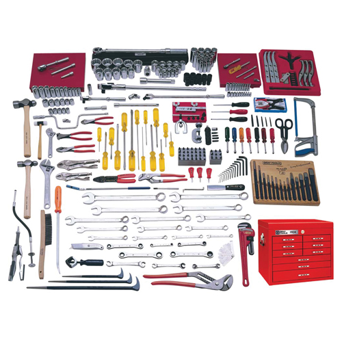 Gray Tools MS1225 Ensemble maître interm&eacute;diaire complet avec coffre sup&eacute;rieur, 225 morceaux