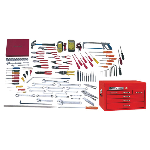 Gray Tools MS3114 Electricians Master Set With Top Chest, 114 Pieces