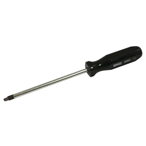 Gray Tools RB224 Square Screwdriver, #4 Tip, Round, 9-3/4" L, Plastic Handle