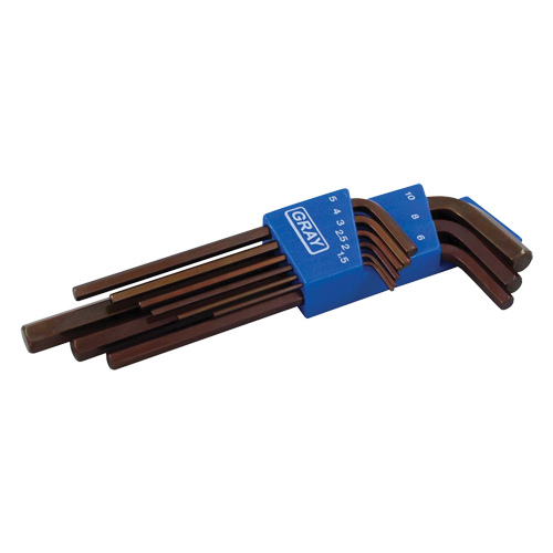 Gray Tools 68709XL Jeu de cl&eacute;s hexagonales avec tige tr&egrave;s longue, 9 mcx, M&eacute;trique