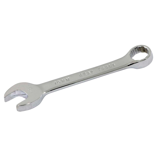 Gray Tools 64210 Cl&eacute; mixte courte, 12 pans, 10 mm, Fini Chrome