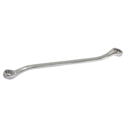 Gray Tools 2843 Box Wrench, 12 Point, 1/2" x 9/16", 15° Offset, Chrome Finish