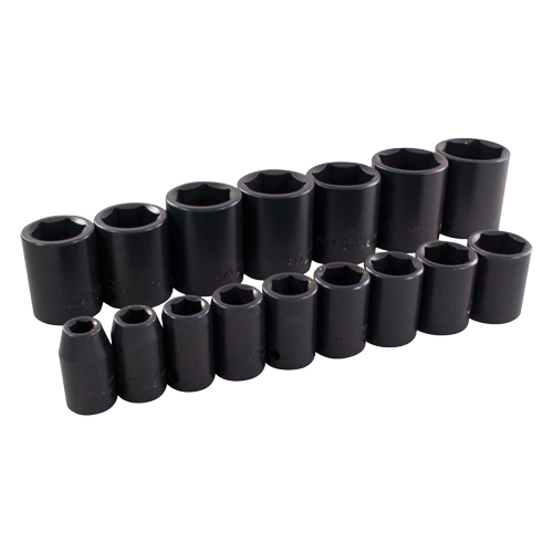 Gray Tools 35066 Socket Set, 16 Pcs, Impact, 1/2" Drive Size