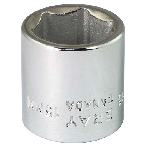 Gray Tools M615 Douille, 15 mm, Prise 1/4", 6 pans