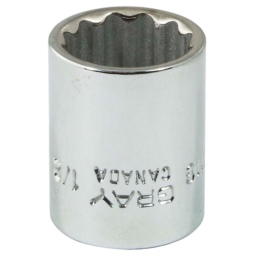 Gray Tools V116 Socket, 1/2", 1/4" Drive, 12 Points