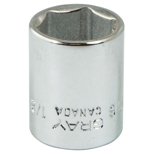 Gray Tools V16 Socket, 1/2", 1/4" Drive, 6 Points
