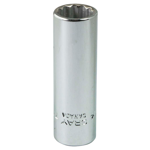Gray Tools VL114 Socket, 7/16", 1/4" Drive, 12 Points