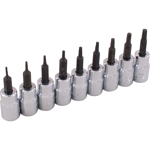 Gray Tools 25709 Socket Set, Torx&reg;, 3/8" Drive, 9 Pcs