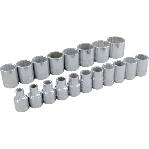Gray Tools 29119 Socket Set, 19 Pcs, 3/8" Drive Size