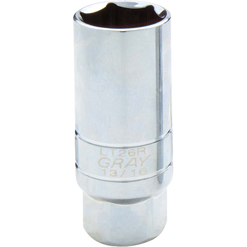 Gray Tools LT26R Douille de bougie, Prise 3/8", Douille 13/16", lo 1-1/10"