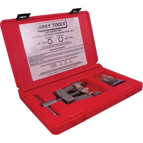 Gray Tools 82987 Internal/External Retaining Ring Tool with Tip Set, 13 Pieces