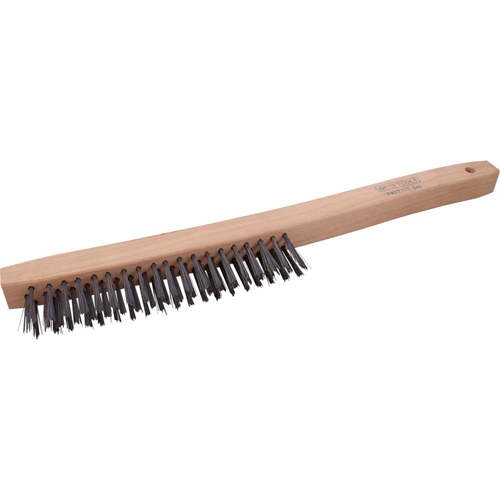 Gray Tools 840 Long Handle Industrial-Duty Scratch Brush, Steel, 3 x 19 Wire Rows, 14" Long