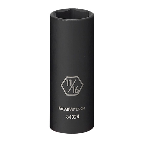 Gearwrench 84322N Socket, Impact, 5/16", 3/8" Drive, 6 Points, Deep