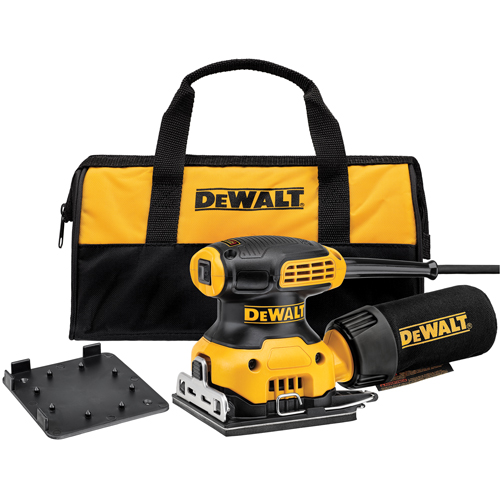 DEWALT DWE6411K Palm Grip Sander Kit, 1/4" Sand Paper, 2.3 A, 120 V, 14 000 OPM