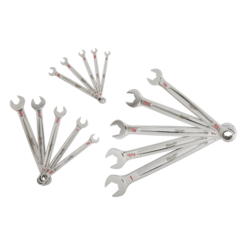 Milwaukee 48-22-9415 Wrench Set, Combination, 15 Pieces, Imperial