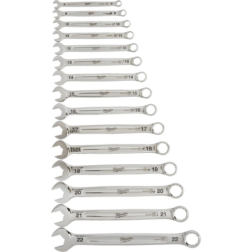 Milwaukee 48-22-9515 Wrench Set, Combination, 15 Pieces, Metric