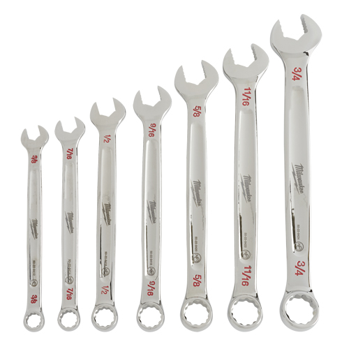Milwaukee 48-22-9407 Combination Wrench Set, Combination, 7 Pieces, Imperial