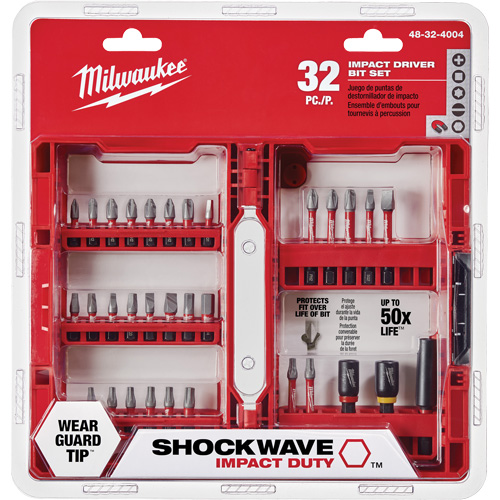 Milwaukee 48-32-4004CAN Shockwave Driver Bit Set, 32 Pcs., Phillips/Slotted/Torx&reg;