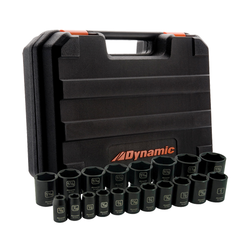 Dynamic Tools D018024 SAE Socket Set, 19 Pcs, Impact, 1/2" Drive Size