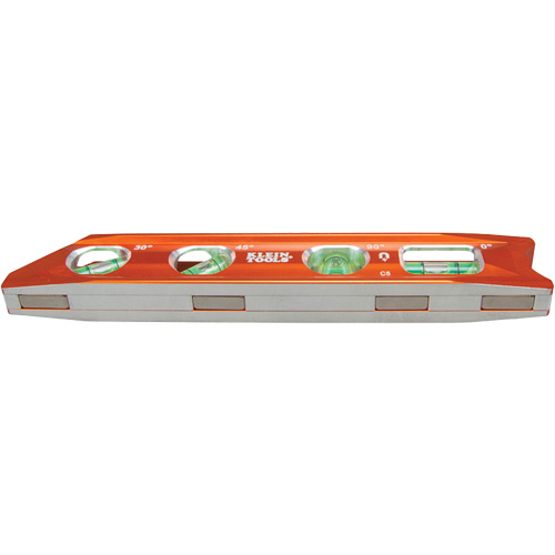 Klein Tools 935RB Niveau &agrave; billette Torpedo, 8" lo, Aluminium, 4 fioles, Magn&eacute;tique