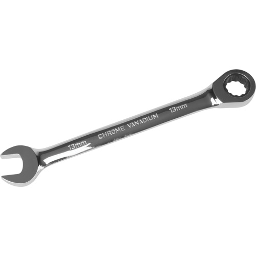 Aurora Tools UAD640 Metric Ratcheting Combination Wrench, 12 Point, 13 mm, Chrome Finish
