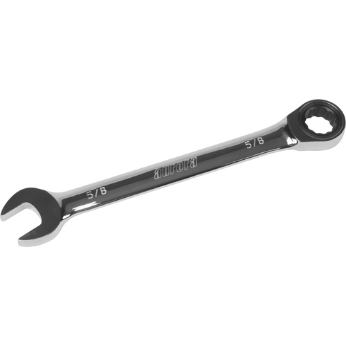 Outils Aurora UAD658 Cl&eacute; mixte &agrave; cliquet SAE, 12 pans, 5/8", Fini Chrome