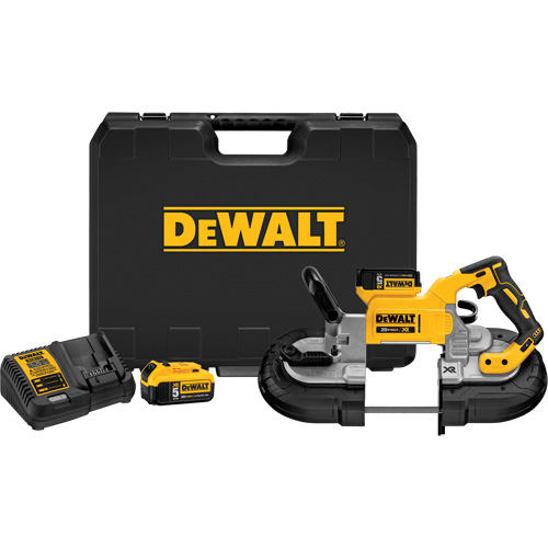 DEWALT DCS374P2 Ensemble de scie &agrave; ruban, 20 V, 4-3/4" Capacit&eacute;