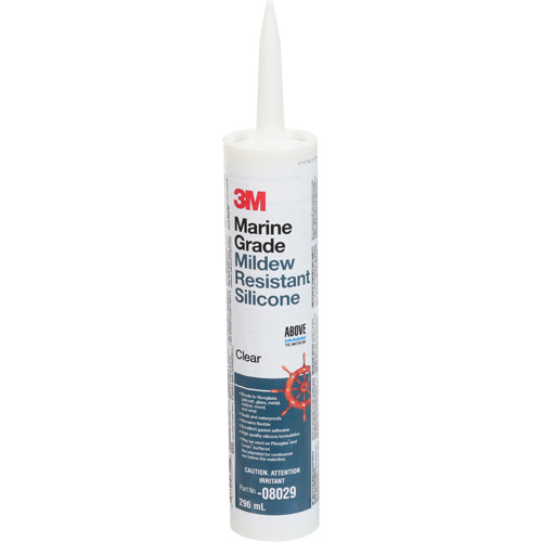 3M 8029 Marine Grade Silicone Sealant, 296 ml, Cartridge, Clear