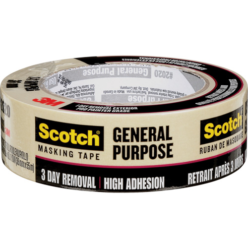 3M 2020-36AP Ruban-cache Scotch pour entrepreneurs 2020, 36 mm (1-1/2") x 55 m (180'), Beige