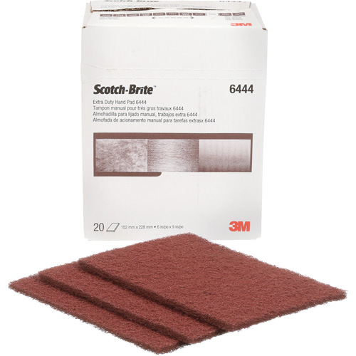 3M SB16553 Scotch-Brite Extra-Duty Hand Pad, Aluminum Oxide, 9" x 6", Fine Grit