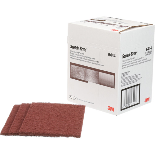 3M SB16553 Scotch-Brite Extra-Duty Hand Pad, Aluminum Oxide, 9" x 6", Fine Grit