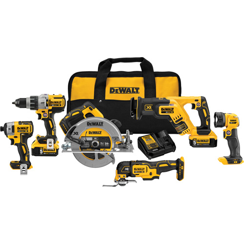 DEWALT DCK694P2 Trousse de 6 outils sans fil Max XR, Lithium-ion, 20 V