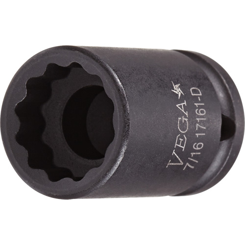 Vega 11001-D Douille, Chocs, 10 mm, Prise 1/4", 12 pans