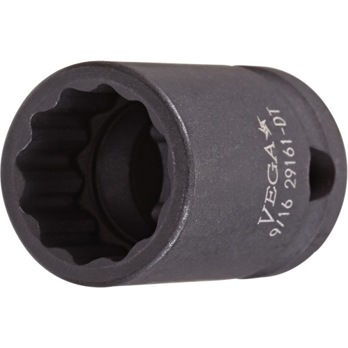 Vega 29161-DT Douille &agrave; paroi mince, Chocs, 9/16", Prise 3/8", 12 pans