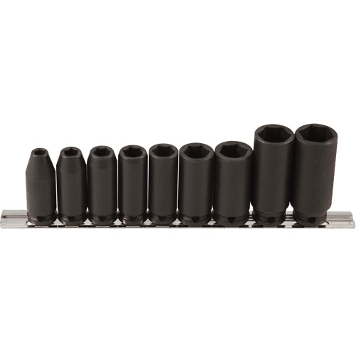 Vega 226SA9 Jeu de douilles longues, 9 Mcx, Chocs, Prise de 3/8", Profond
