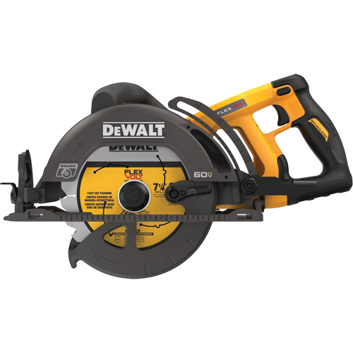 DEWALT DCS577B FlexVolt&reg; Worm Drive Style Saw (Tool Only), 7-1/4", 60 V